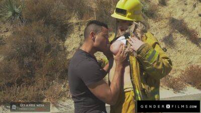 Hot Trans Fire Fighter Makes Sparks Wt Hunks Tight Hole - hotmovs.com