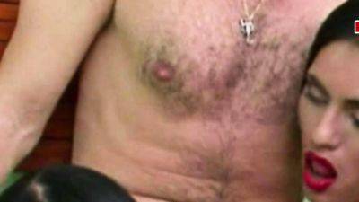 Guy fucks 2 Shemales anal in MTT Threesome - drtvid.com