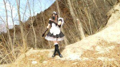 Cute Maid Perverted Transgender Ejaculating & Peeing In The Depths Of A Decaying Mountain - hotmovs.com - Japan