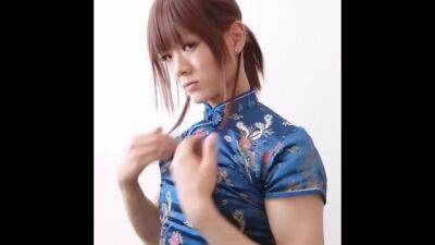 Satin Cheongsam - Japanese Crossdresser wearing Blue China Dress: FULL VID ON ONLYFANS - pornhub.com - Japan - China